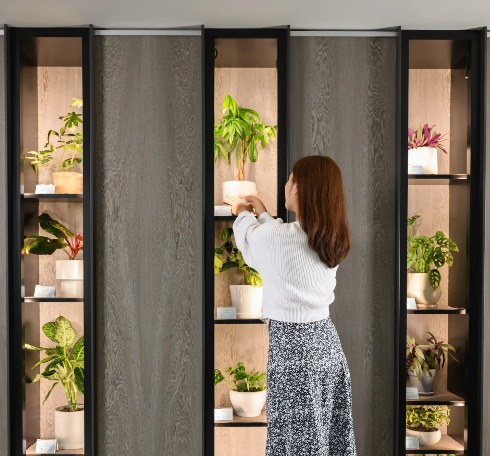 A women at the plant library at Dao by Dorsett AMTD Singapore.