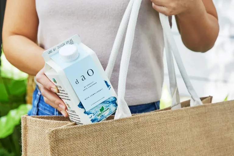 Carton of eco-friendly water by Dao by  Dorsett AMTD Singapore.