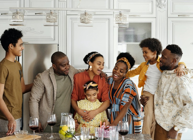 A family enjoying a birthday celebration in Dao by Dorsett North London, a family-friendly hotel in North London.