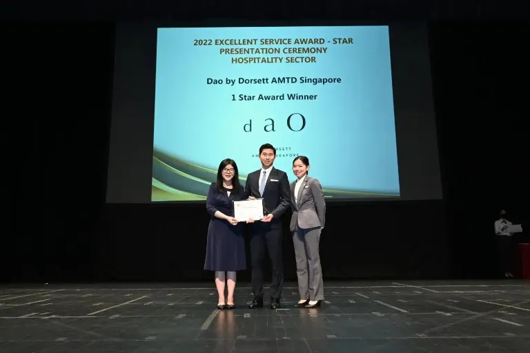 Dao by Dorsett AMTD Singapore receiving an award.