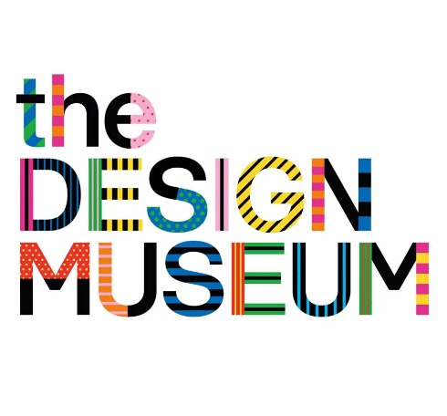 The logo of the Design Museum in London, West London.