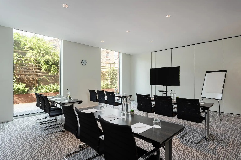 Classroom seating style in the Albatross meeting room, West London.