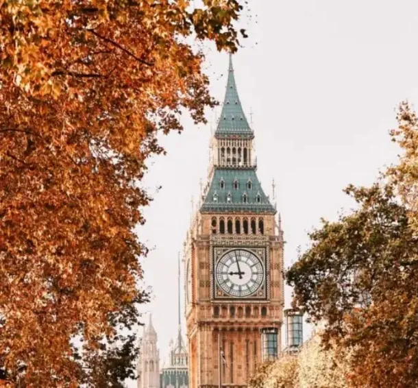 Clock tower in London.